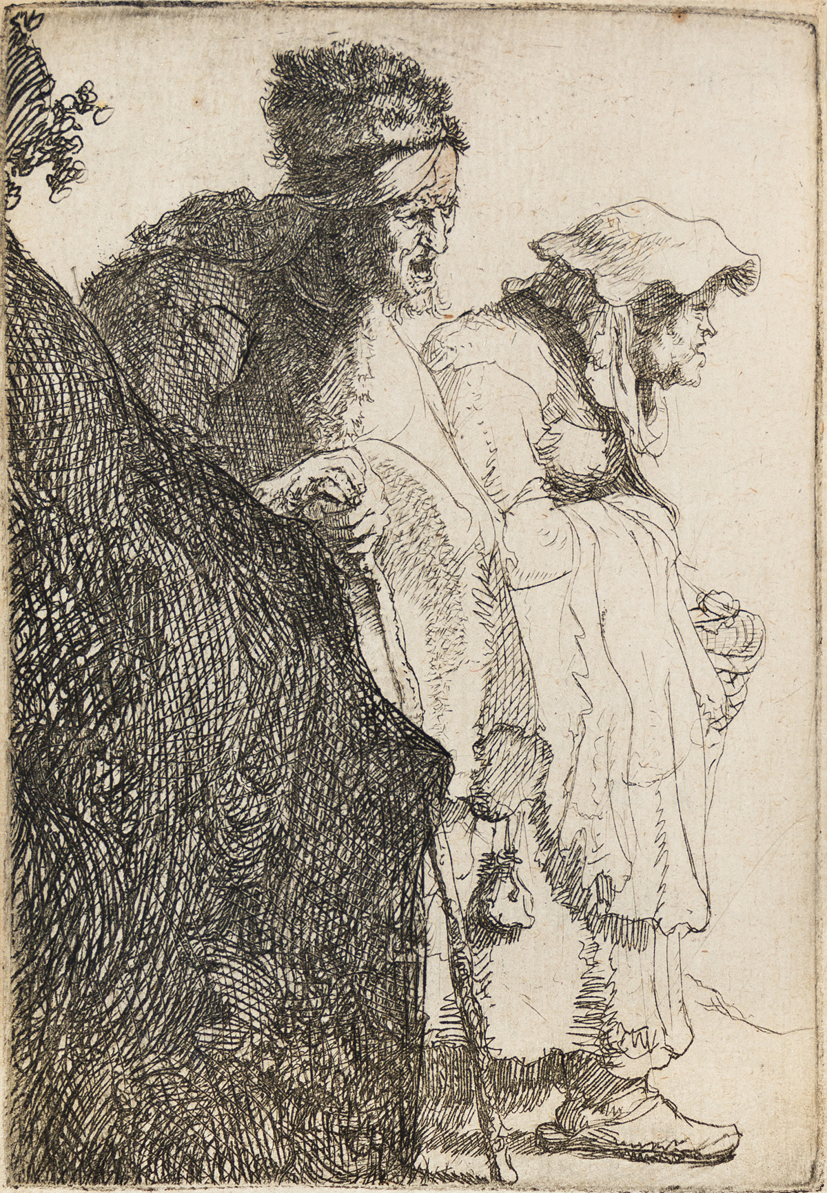 REMBRANDT VAN RIJN A Beggar Man and Woman behind a Bank.